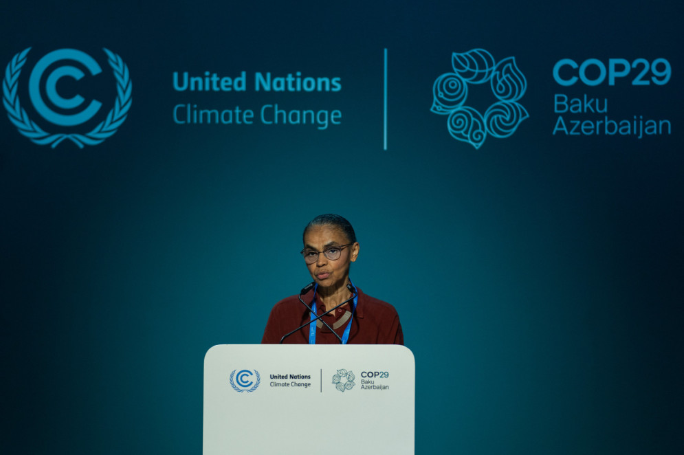 Ministra Marina Silva em reunião de alto nível sobre florestas na COP29, em Baku, no Azerbaijão(Foto: Ana Rosa Alves/MMA)