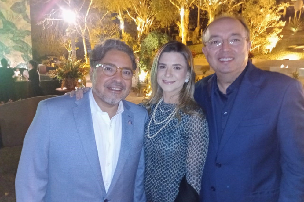 Leandro Vasques, Aline e Weiber Xavier(Foto: Marcus Lage)
