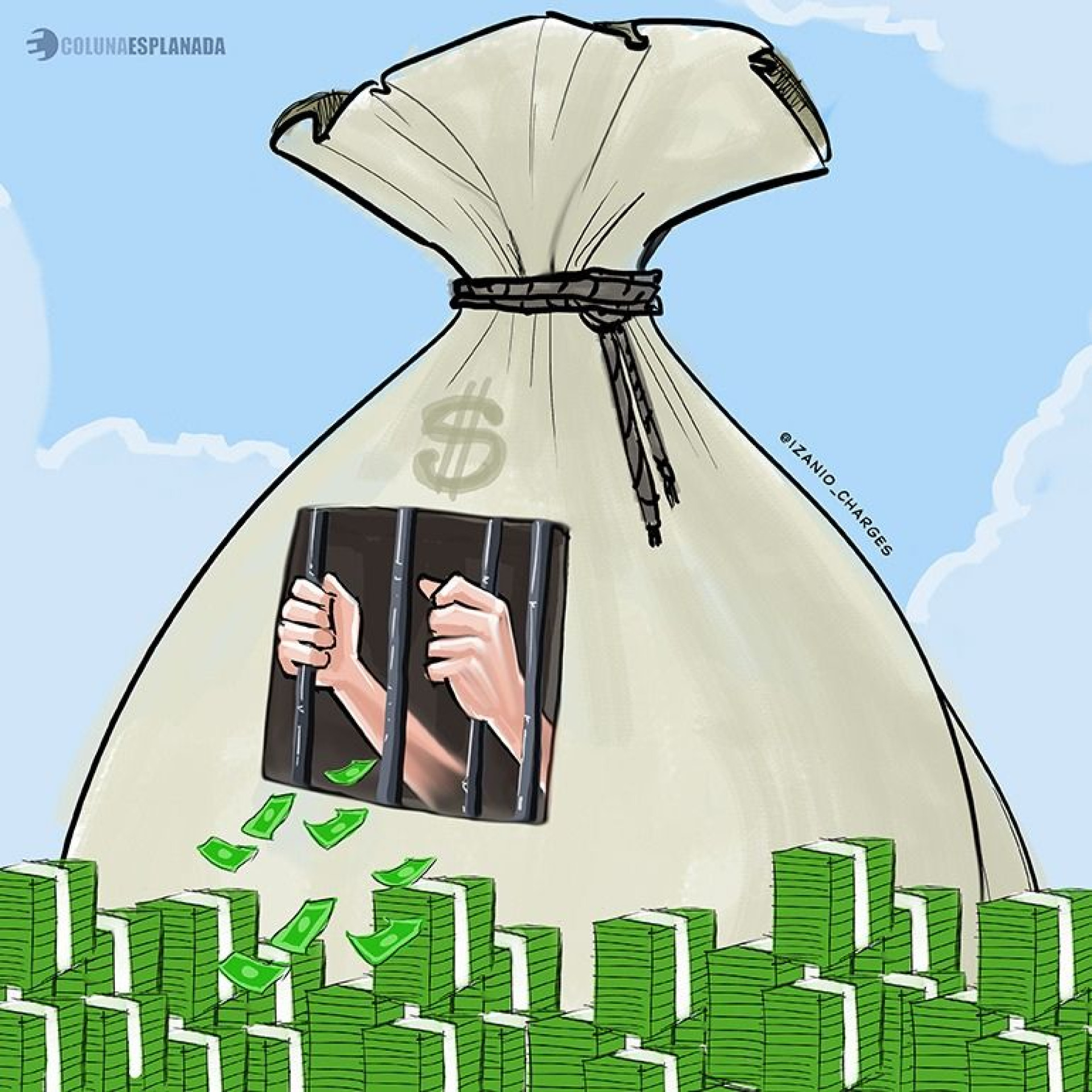 Charge da coluna desta segunda-feira, 22 (Foto: izanio_charges)