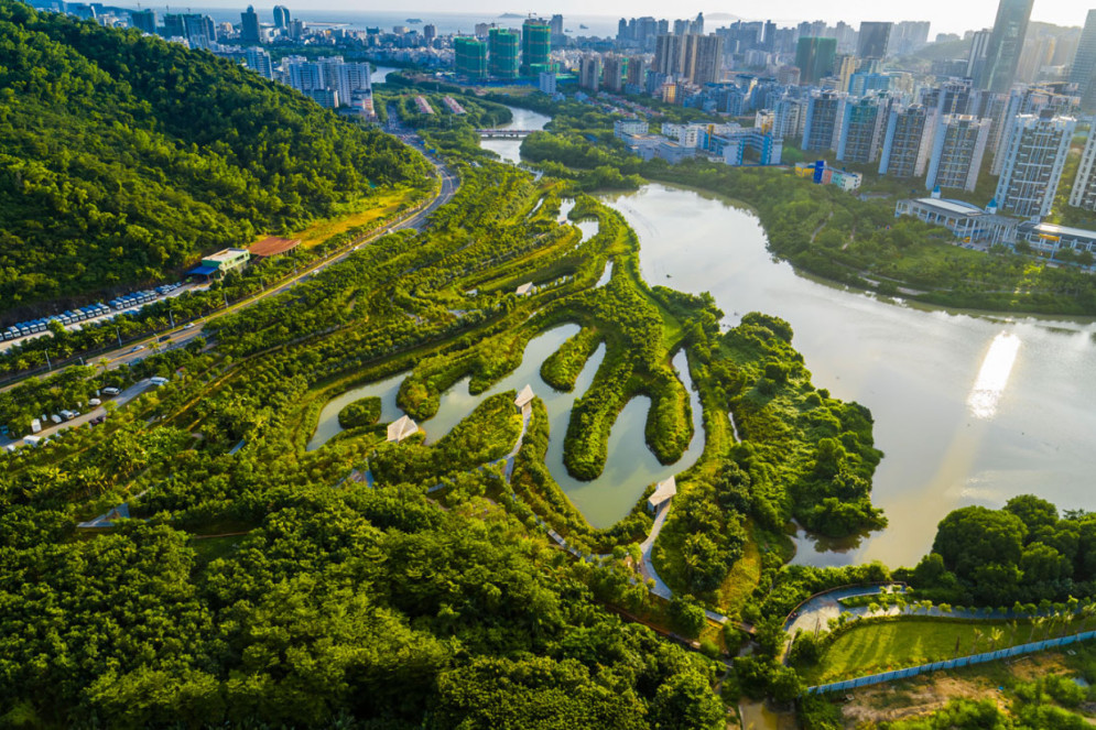 Sanya Mangrove Park, na China, um projeto do arquiteto Kongjian Yu, um pioneiro do conceito da cidade de esponja(Foto: Turenscape)