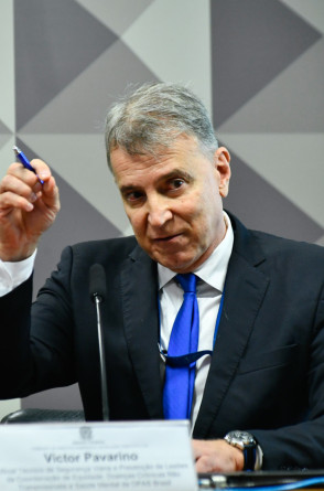 Victor Pavarino em pronunciamento na Comissão de Direitos Humanos e Legislação Participativa (CDH), durante audiência pública sobre o direito à mobilidade segura como direito humano, em dezembro de 2024(Foto: Geraldo Magela/Agência Senado)