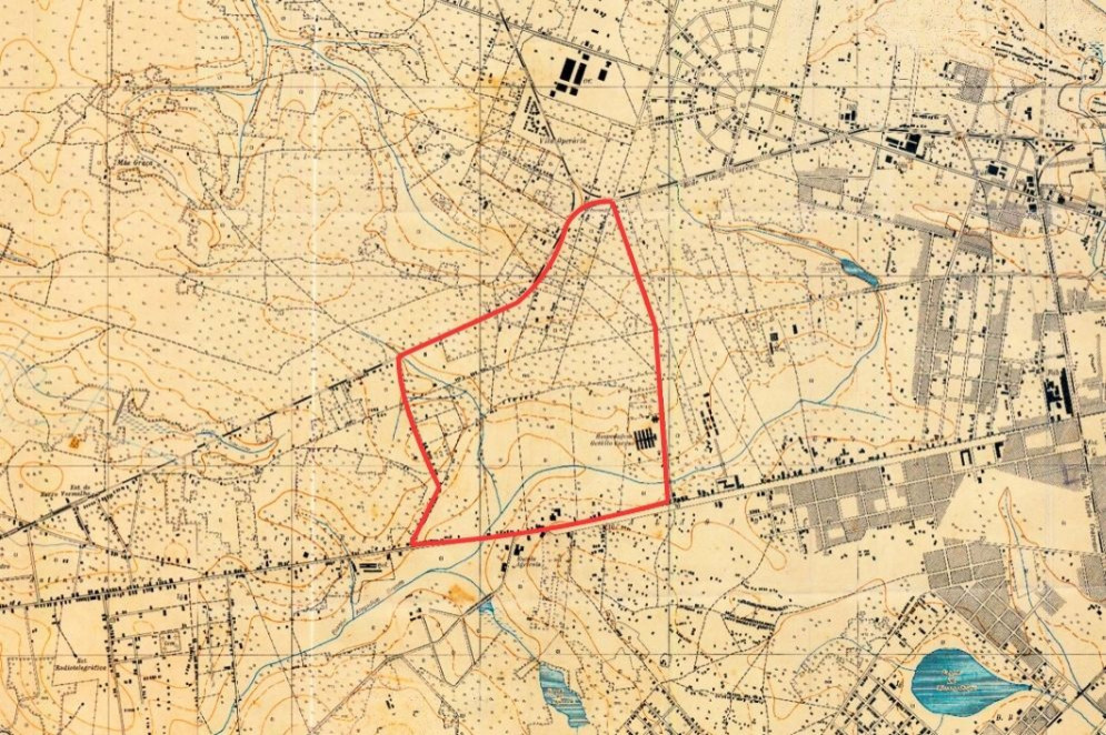 Mapa da região leste de Fortaleza datado de 1945 pelo Exército brasileiro(Foto: Arquivo Nirez)