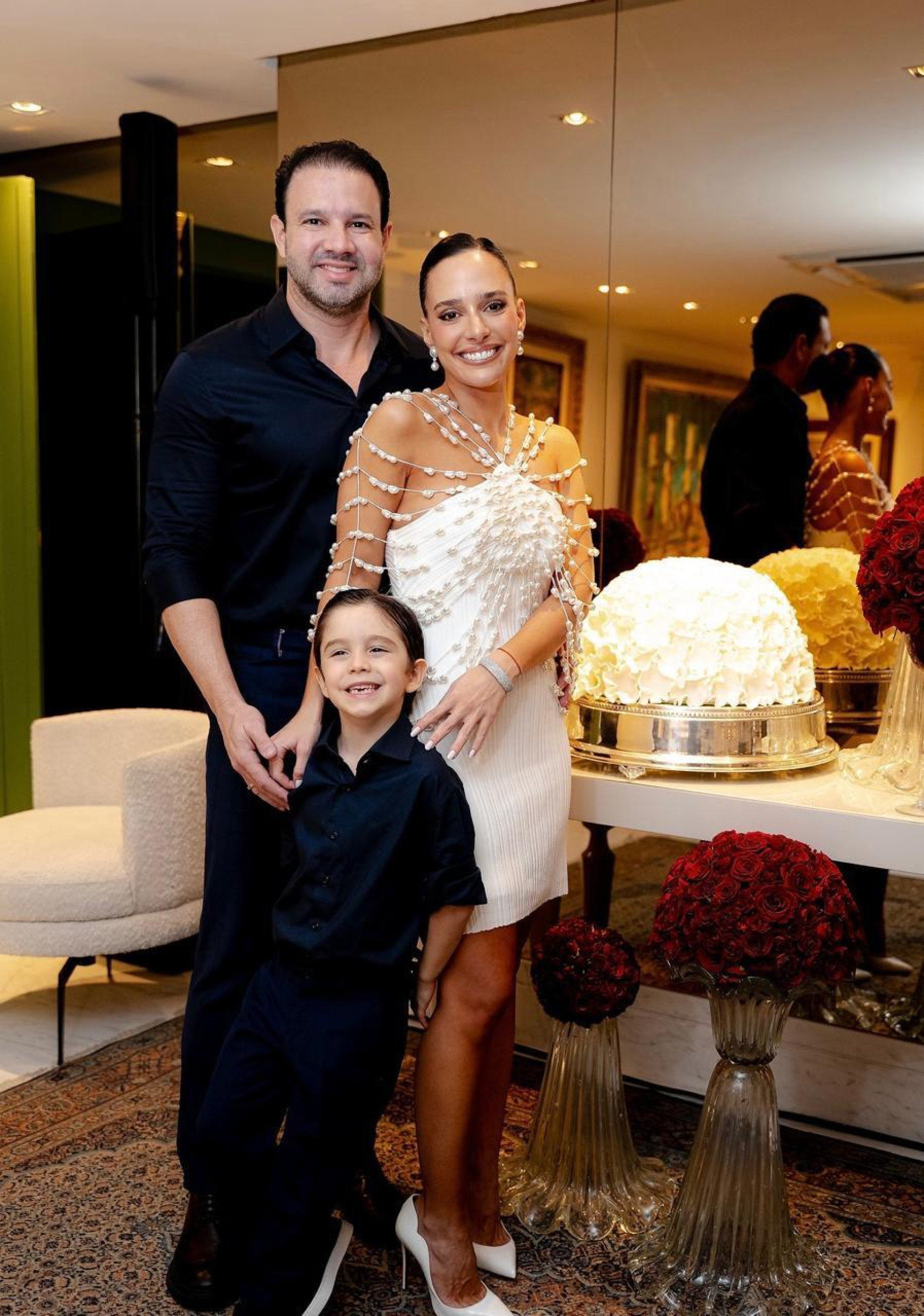 (Foto: Arquivo Familiar )Léo Couto e Gabriela com Arthur Couto