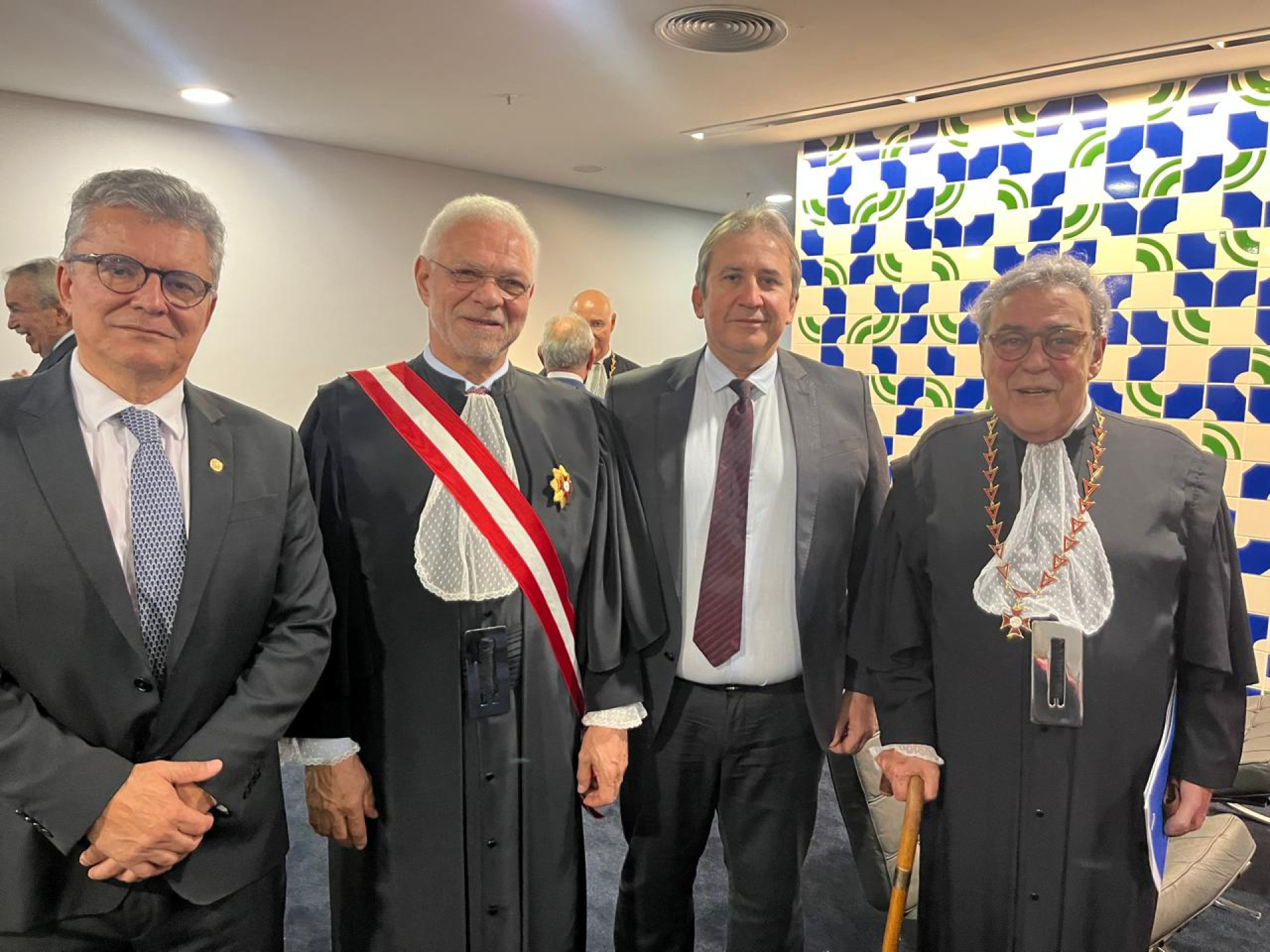 Advogado Raimar Machado, ministro Alexandre Agra, desembargador Paulo Régis Botelho e o ministro Aloysio Corrêia da Veiga (Foto: Arquivo pessoal)
