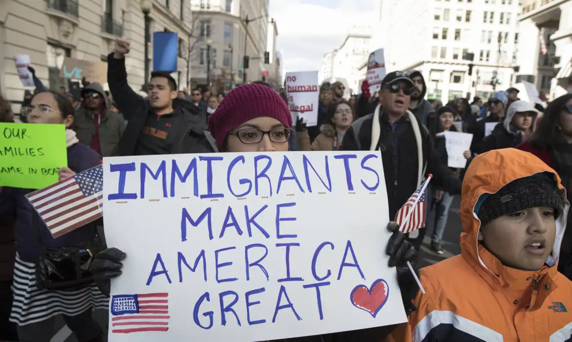 Imigrantes protestam contra políticas migratórias de Donald Trump em 2017(Foto: Michael Reynolds/EPA/Agência Lusa)