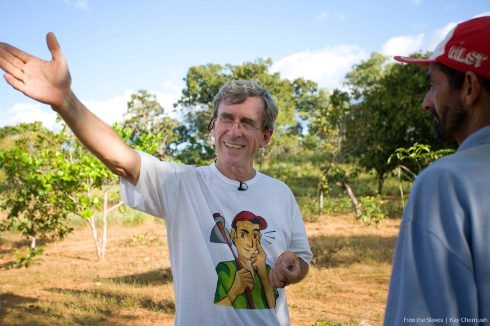 Frei Xavier em seu trabalho na Campanha pela Erradicação do Trabalho Escravo no Campo, na qual faz parte até hoje(Foto: Acervo Pessoal)