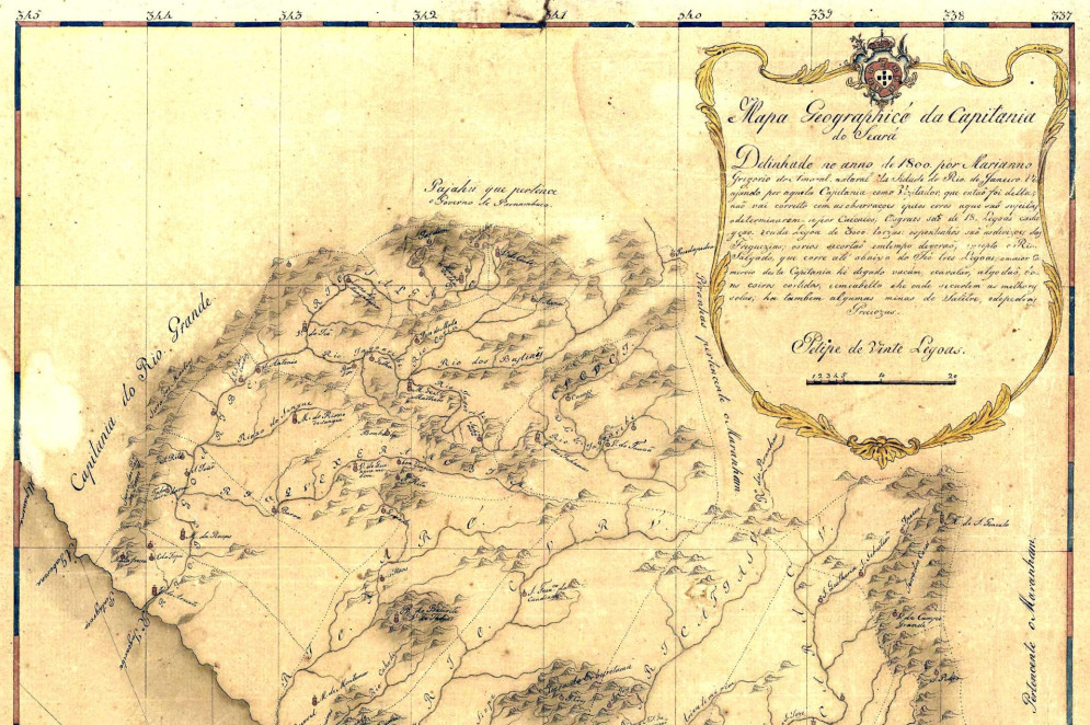 Mapa do Ceará Grande de 1800(Foto: REPRODUÇÃO)