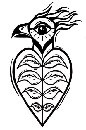 Arte em estilo xilogravura, de título: Semear para colher(Foto: Por Lia Aguiar)