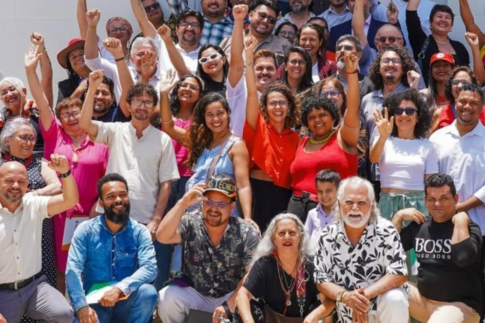 Representantes da Secretaria da Cultura do Ceará em encontro com representantes de pontos de cultura presentes em Paraipaba e proximidades. A Asmosal é um desses pontos(Foto: Arquivo Asmosal)
