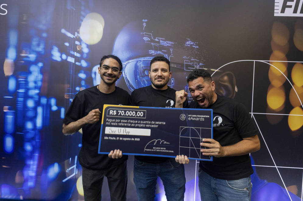 See U foi a startup premiada no NTT Data Foundation Ewards(Foto: Arquivo Pessoal/Arthur Sendas) See U foi a startup premiada no NTT Data Foundation Ewards(Foto: Arquivo Pessoal/Arthur Sendas)
