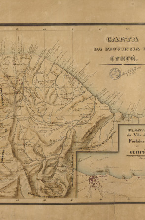 Província do Ceará com um detalhe da Planta da Villa de Fortaleza(Foto: Acervo Prefeitura de Fortaleza)