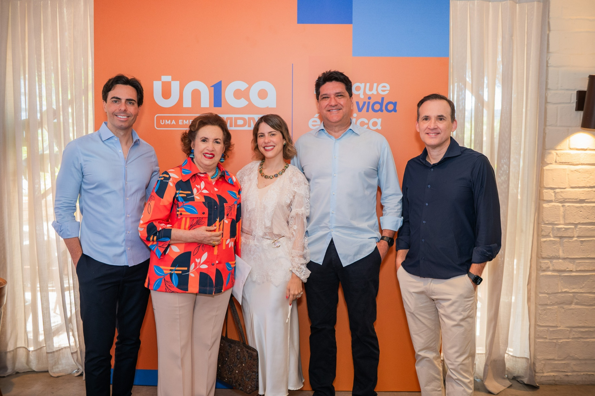 Diego Villar (CEO do grupo MDNE), Lêda Maria Souto, Eduarda Dubeux (diretora comercial, de Marketing e CX da Moura Dubeux),  Fernando's Arraes (diretor de Negócios da Ún1ca) e Amorim (diretor regional da Moura Dubeux)
 (Foto: Barbosa Neto/Divulgação
)