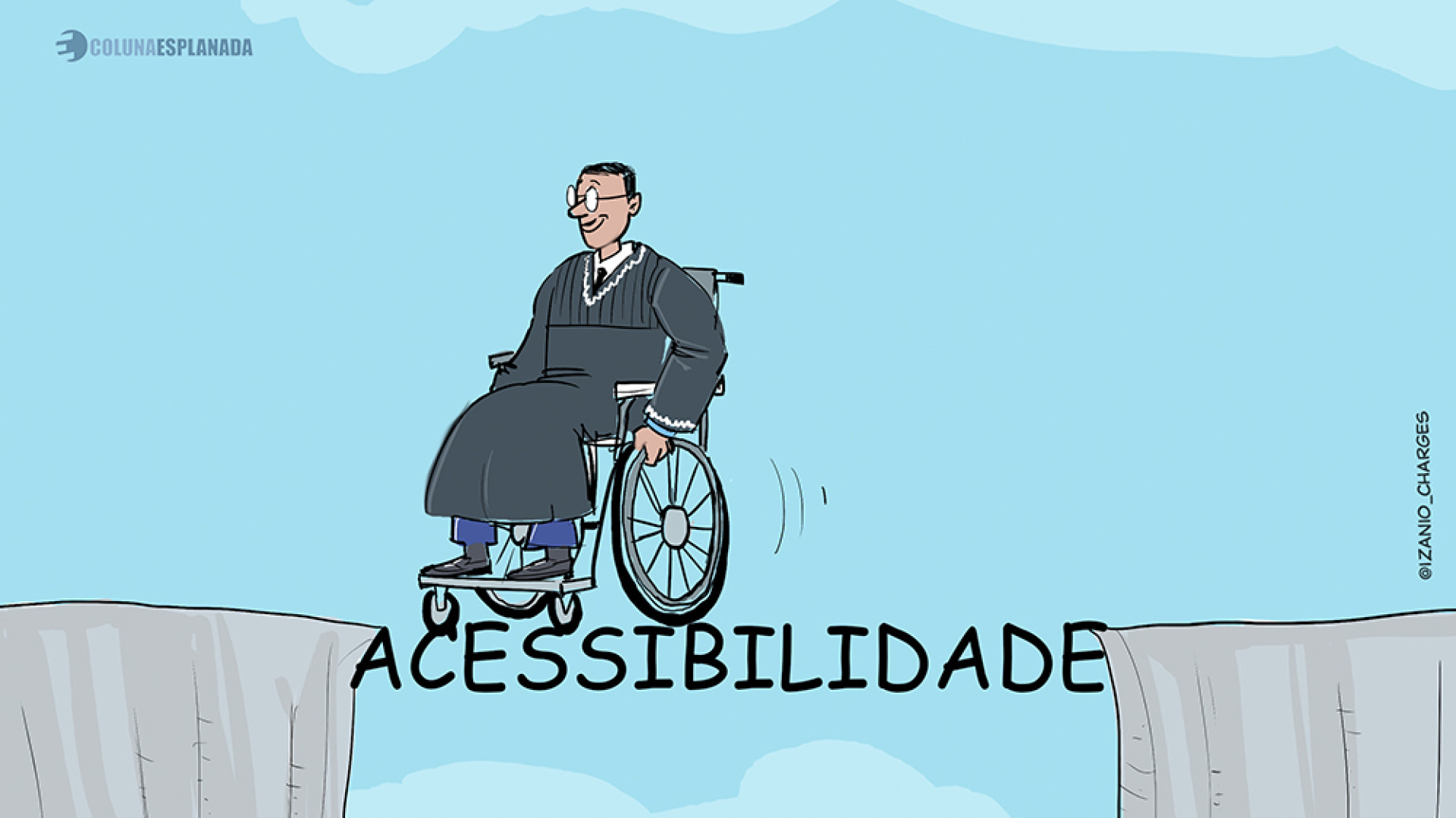 O número de magistrados com algum tipo de deficiência cresceu nos últimos anos no Judiciário brasileiro (Foto: izanio_charges)