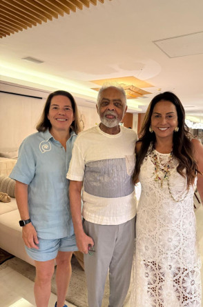 Denise Bezerra, Gilberto Gil e Gil Santos (Foto: arquivo familiar )