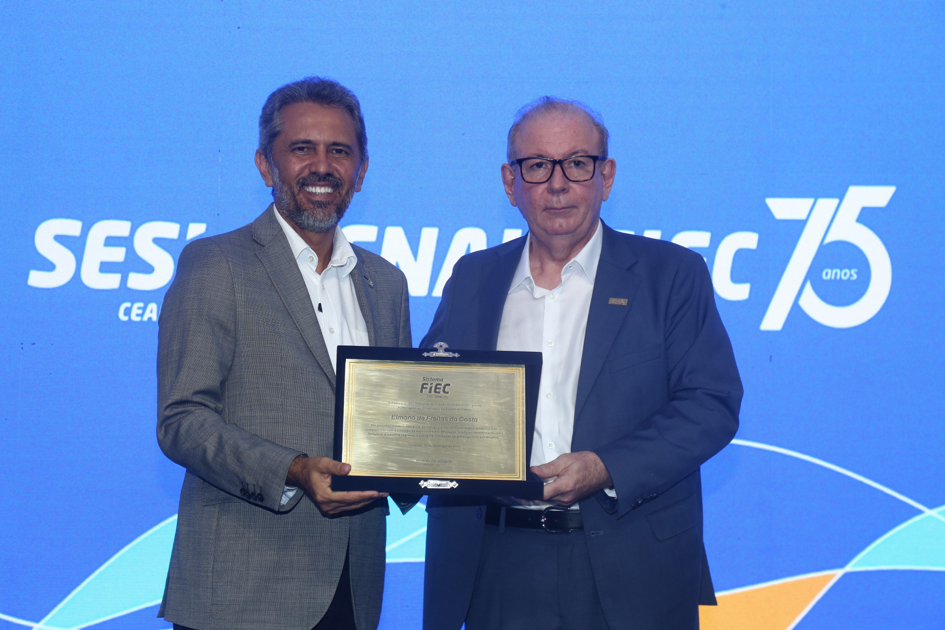 Governador Elmano de Freitas e presidente da Fiec, Ricardo Cavalcante (Foto: João Filho Tavares)