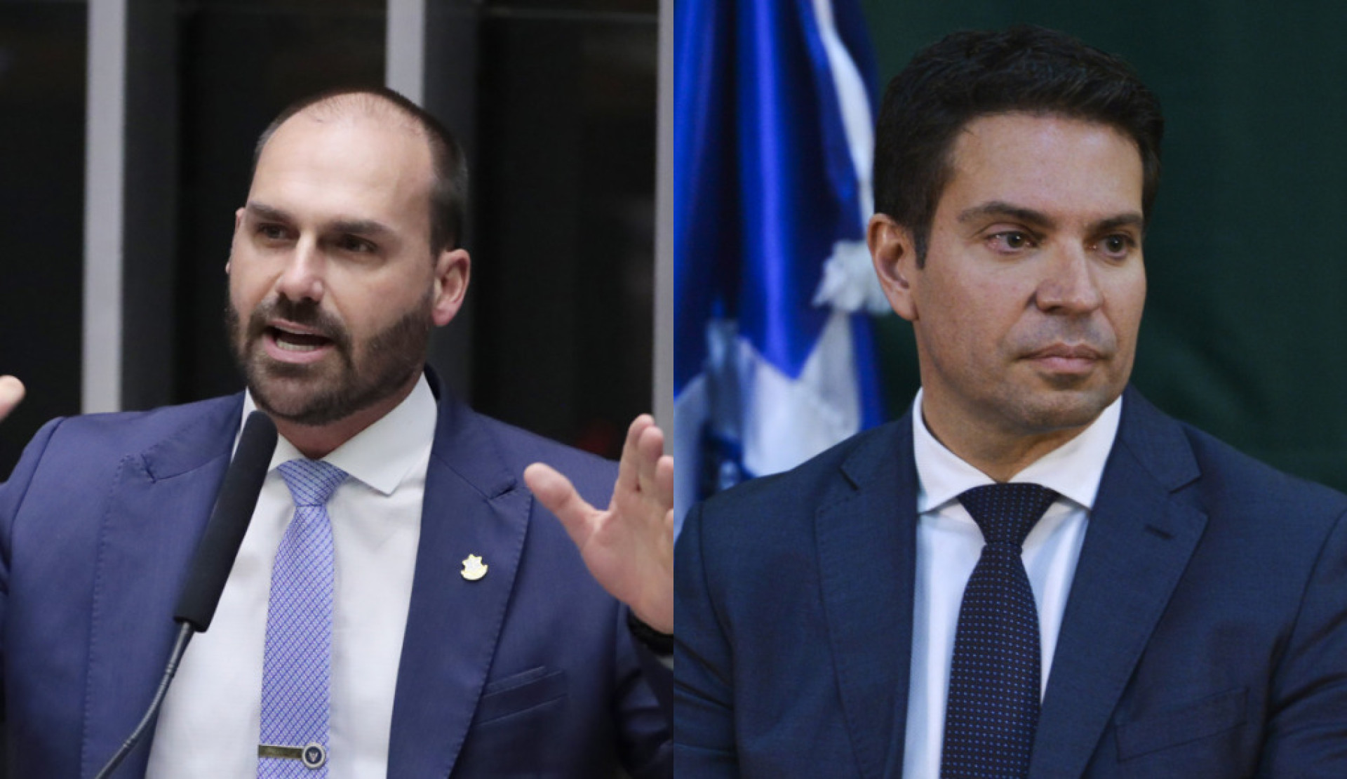 ￼EDUARDO Bolsonaro e Alexandre Ramagem estão nos EUA e foram cassados (Foto: Zeca Ribeiro/Câmara dos Deputados e  Valter Campanato/Agência Brasil)