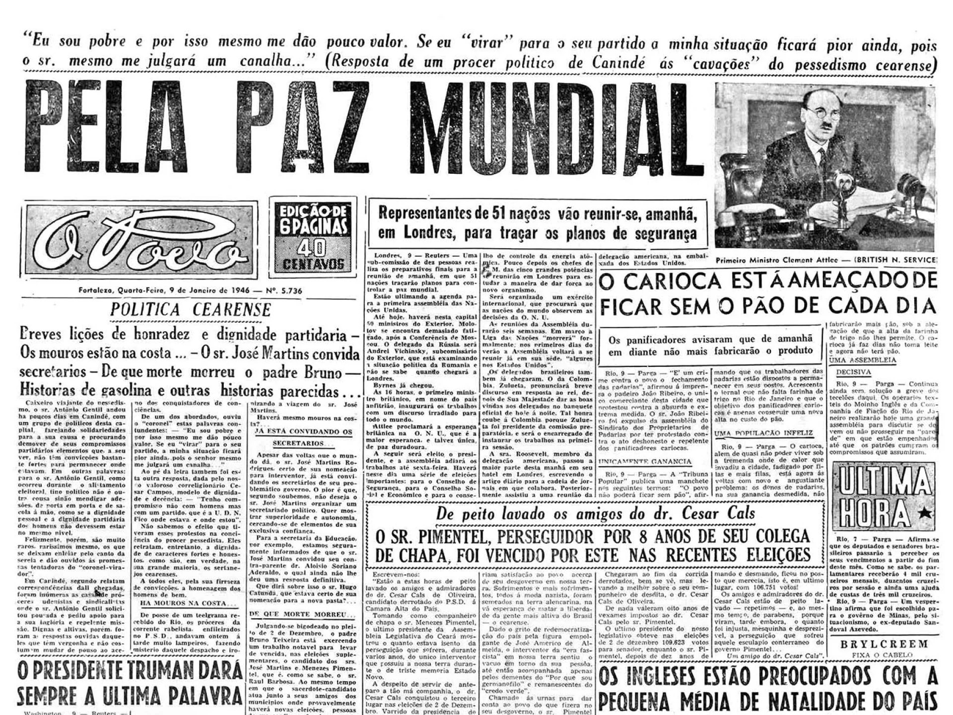 Primeira Assembleia Geral da ONU (Foto: opovo é história)