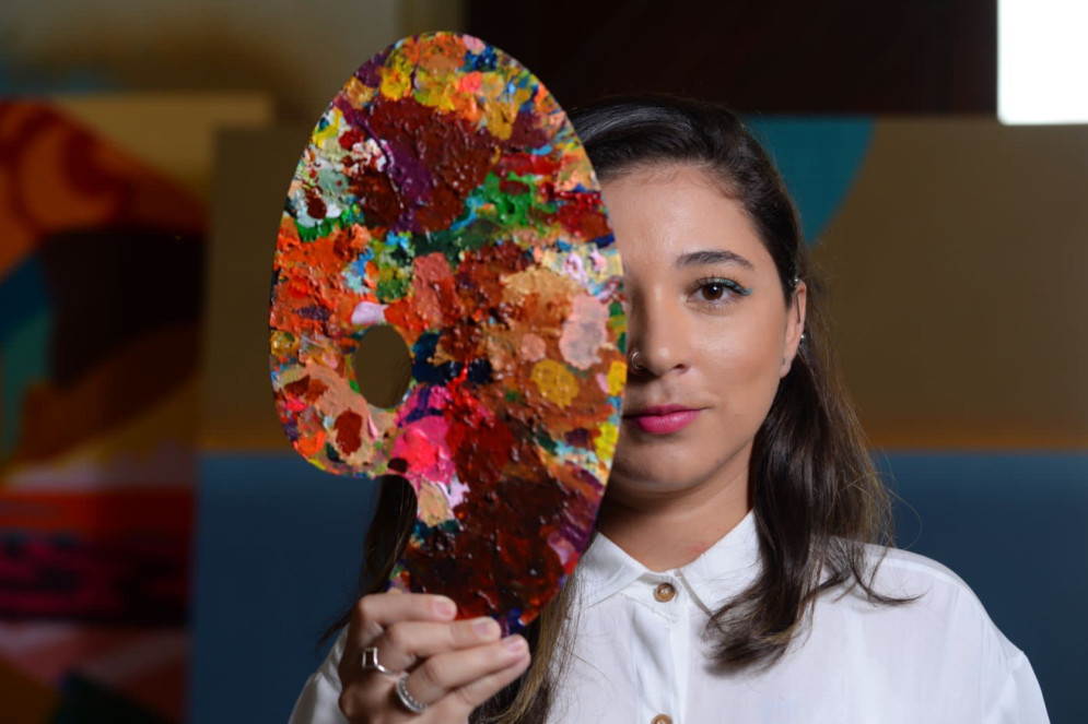 Artista visual e muralista Tereza de Quinta: trabalho para a Fifa(Foto: Victor Braga/ Divulga&ccedil;&atilde;o )