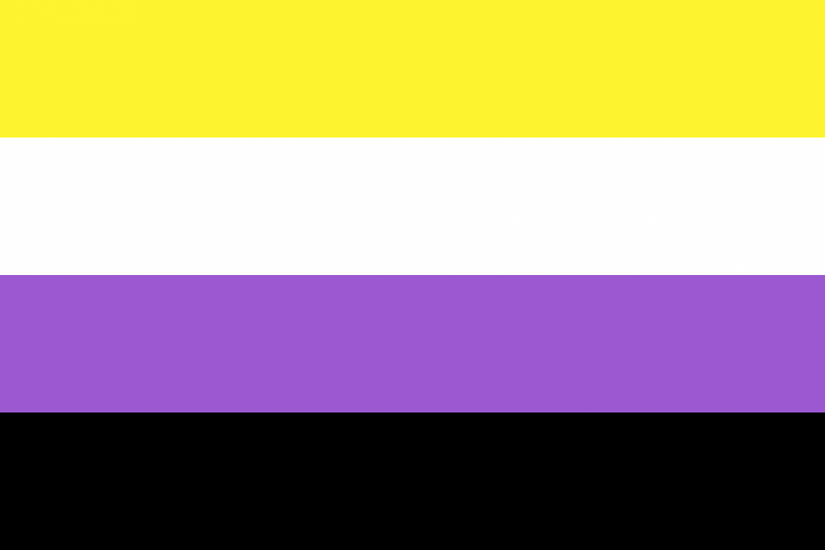 Bandeira do orgulho não-binário representa pessoas que não se enquadram na limitação homem-mulher