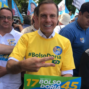 João Dória durante a última campanha com a camisa da então chapa Bolsodória