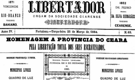 A Sociedade Cearense Libertadora (SCL) fundou o jornal "Libertador". Veículo de difusão dos ideais abolicionistas e das ações pela abolição da escravidão(Foto: REPRODUÇÃO)