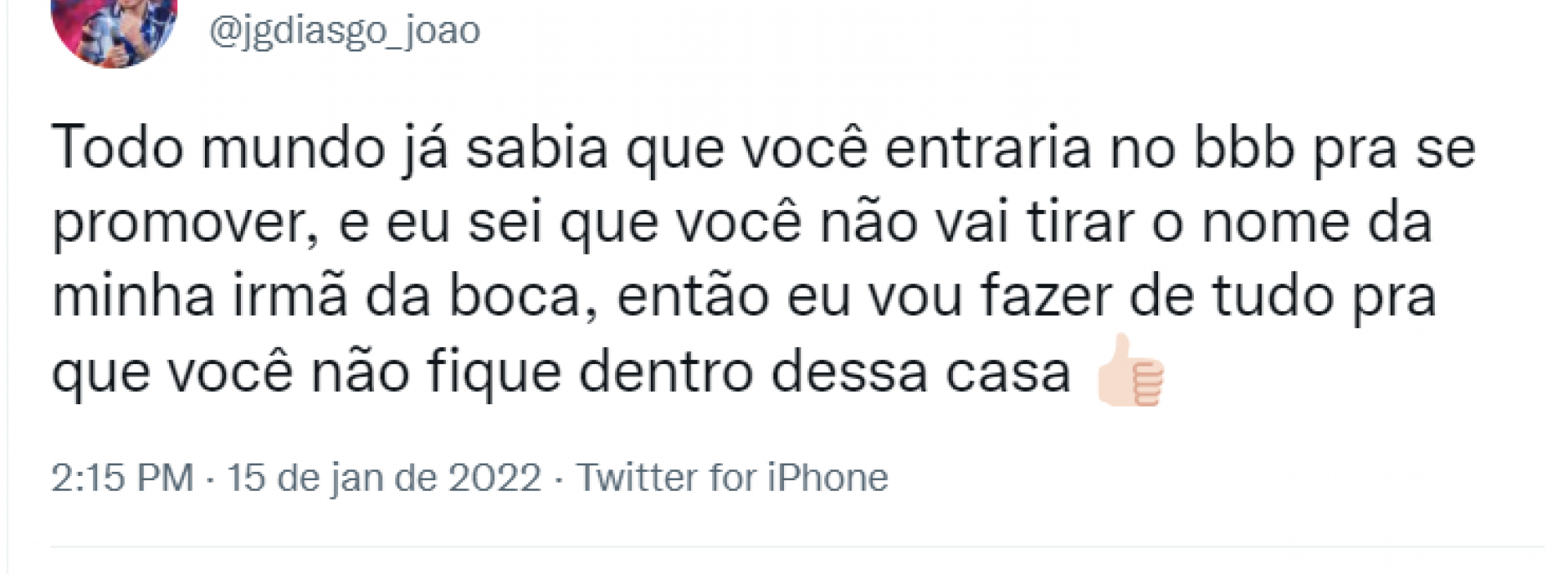 João Gustavo detonou Naiara Azevedo no Twitter(Foto: Reprodução/Twitter)