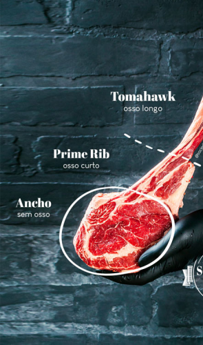 Este é um corte bovino considerado nobre, o prime-rib, que pode variar no Brasil até R$ 300 o quilo.