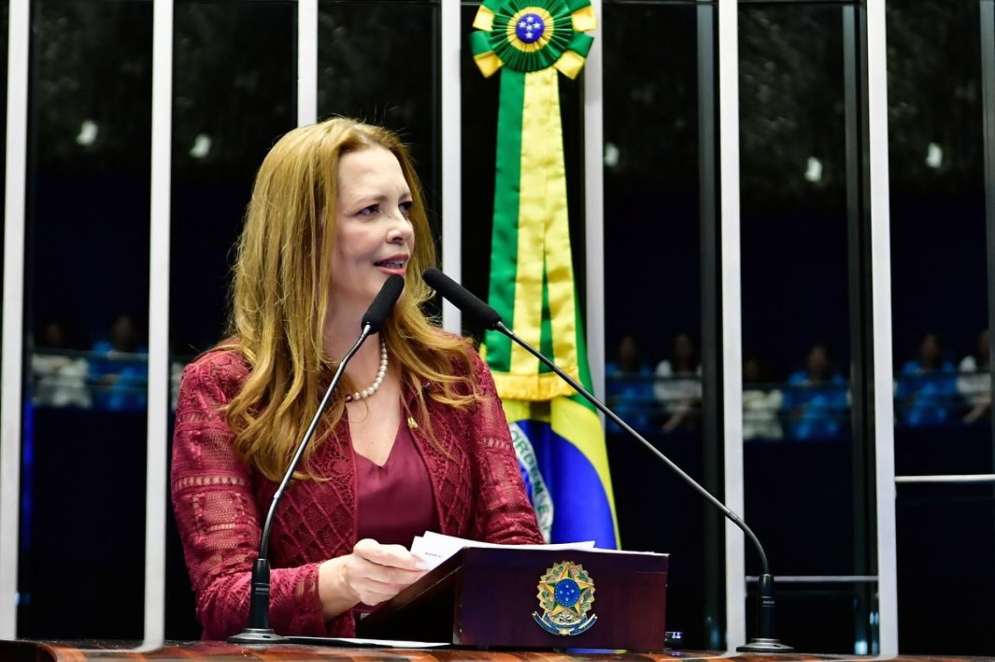 Janaína Farias (PT) em seu primeiro discurso no Senado(Foto: Alessandro Dantas/PT no Senado)