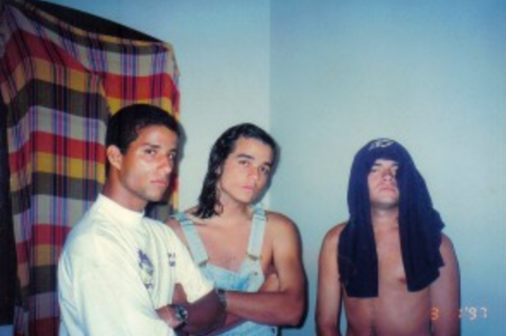 Leco, Wagner e Gabriel, da banda Sua Mãe, em 1997(Foto: Arquivo pessoal)