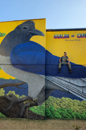 Lúcius se especializou na pintura de aves, especialmente em muros(Foto: Arquivo pessoal / Gabriel Lúcius)