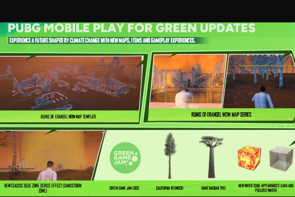 Durante a campanha, PUBG Mobile também permitiu que seus jogadores pudessem criar mapas que reinventam o mundo com soluções ambientais mesmo nos games(Foto: PUBG Mobile / Play for Green)