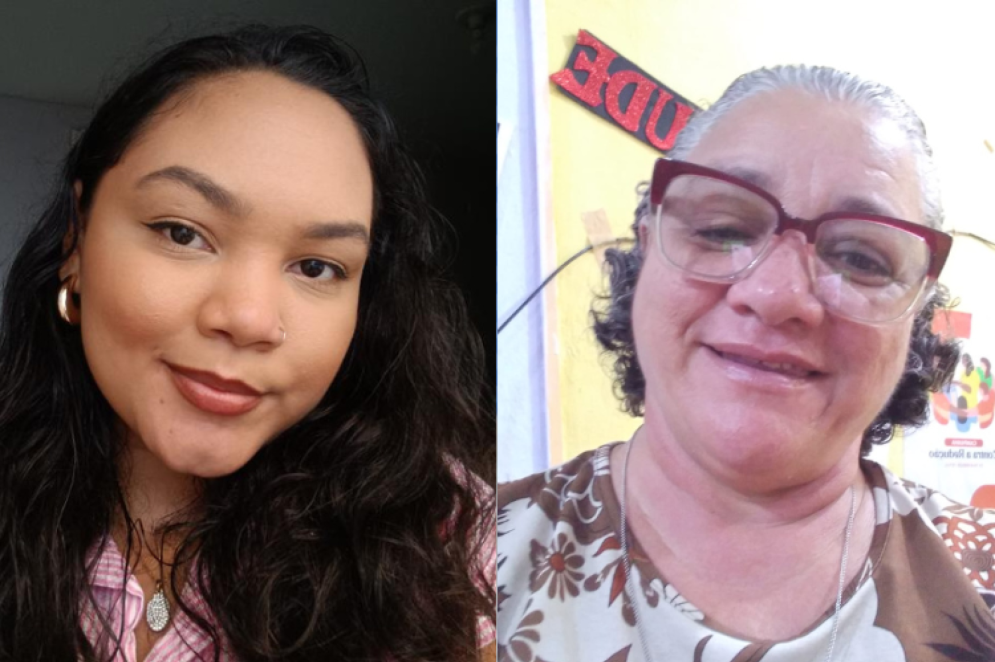 ParaTodosVerem: respectivamente, Laíssa Limeira e Cícera Martins, representantes das Zeis Lagamar e Zeis Pici. Laíssa é uma mulher parda, jovem, de cabelos escuros. Cícera é mais velha, tem cabelos brancos e óculos(Foto: Arquivo Pessoal/Laíssa Limeira/Cícera Martins)