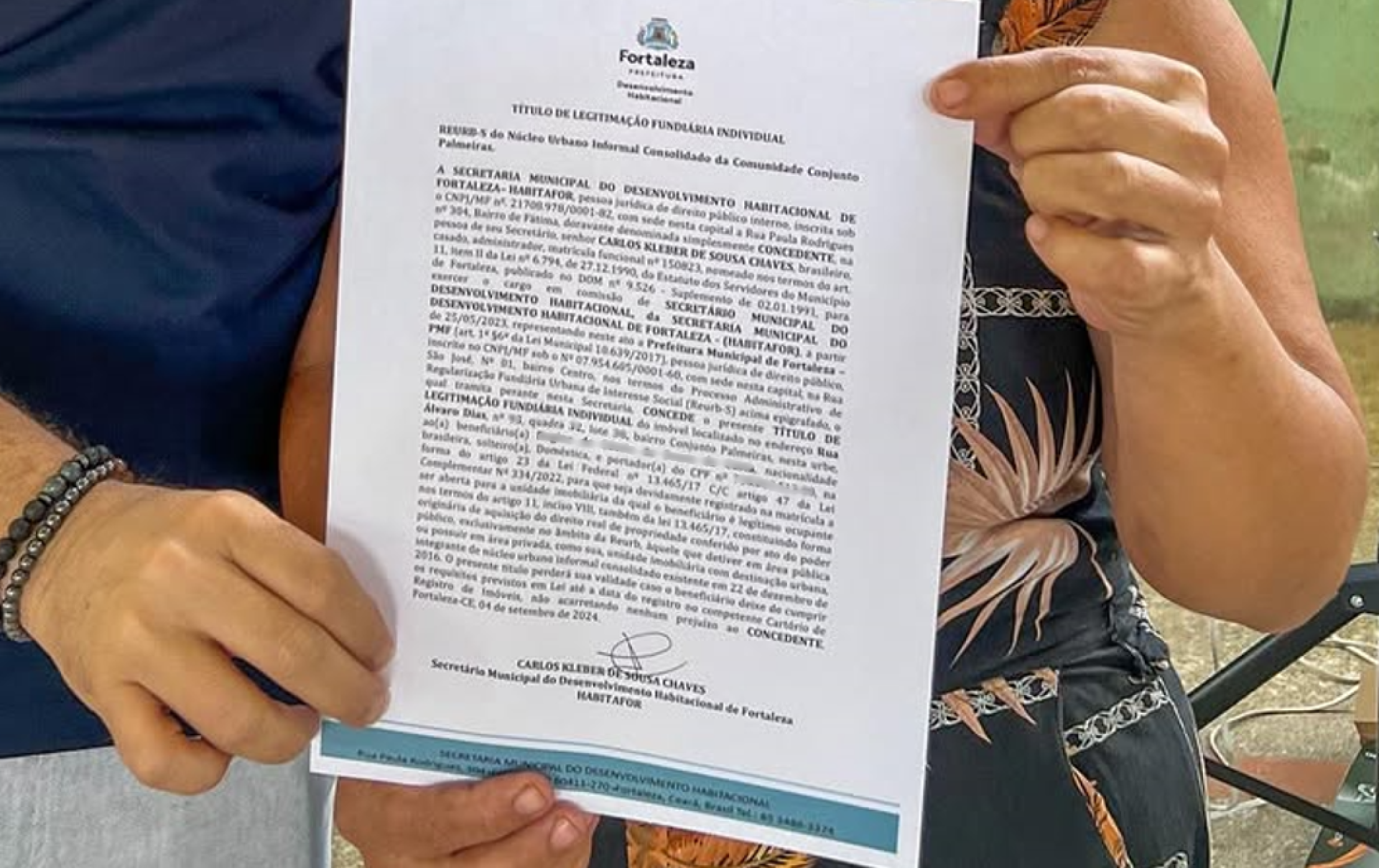 ￼AS supostas irregularidades têm a ver com a entrega de títulos de legitimação fundiária individual (Foto: Reprodução/Instagram/Carlos Kleber)